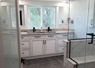 modern bathroom renovation with beautiful cabinetry