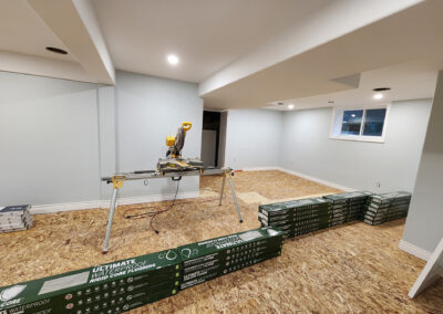 dricore and vinyl flooring installation in basement