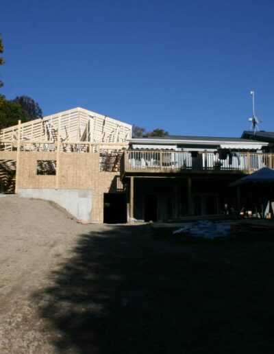 large home addition being framed in st catharines
