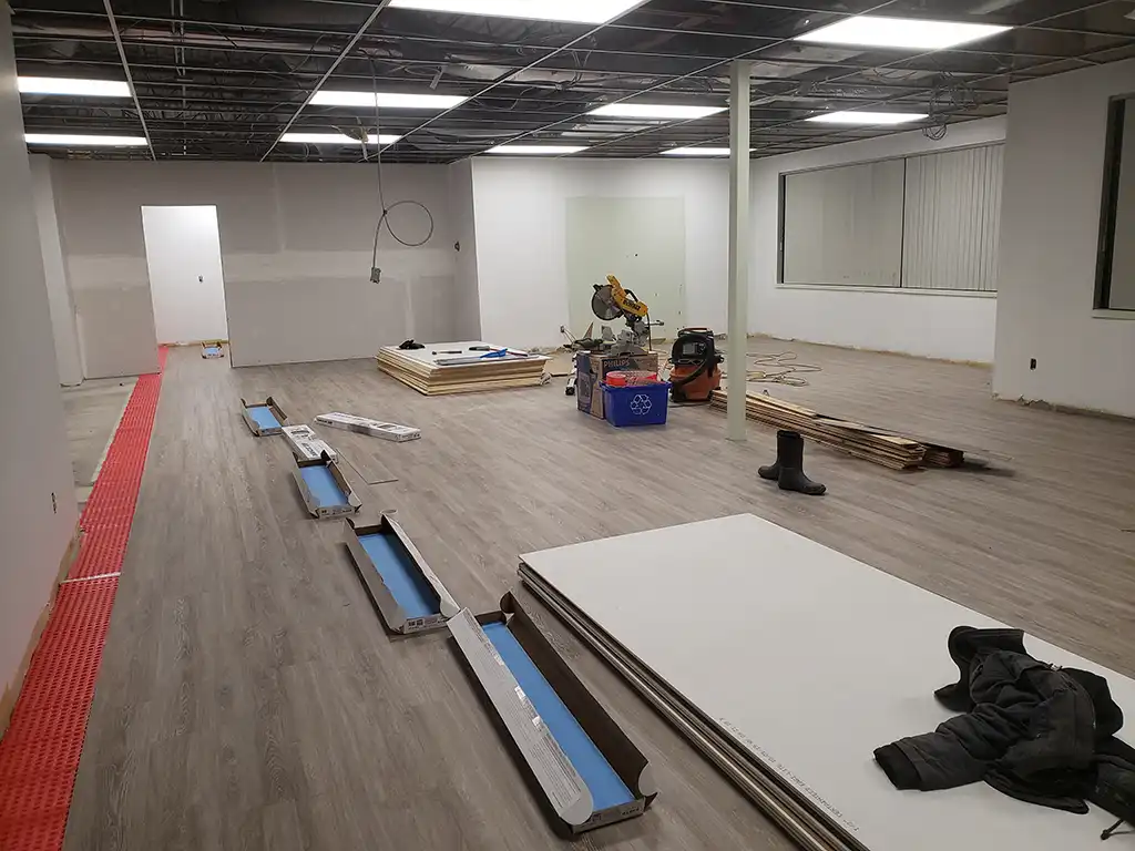 commercial luxury vinyl flooring installation