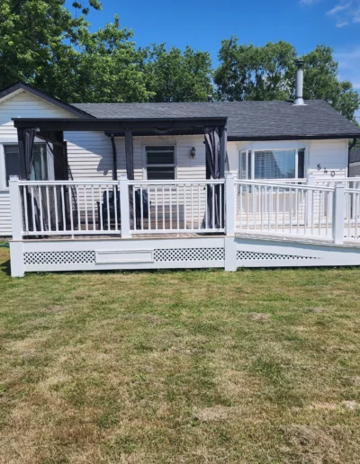 accessible deck build with composite railings
